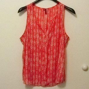 Maurices Coral Print Sleeveless Blouse XXL